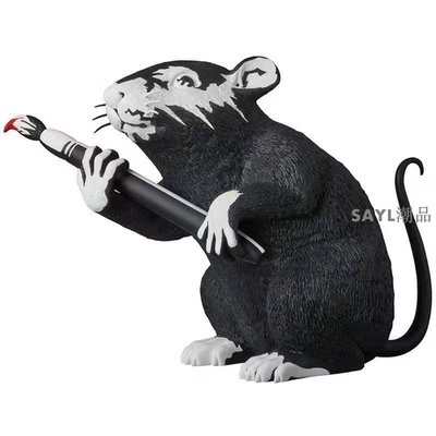 SAYL潮品  Banksy LOVE RAT白老鼠潮流擺件 雕塑飾品 ins動物可愛手繪