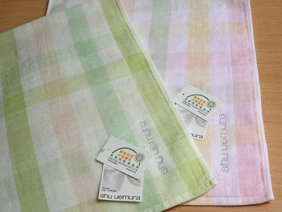 日本品牌≋uchino 内野毛巾≋shu uemura 植村秀 純棉 雙層紗布 彩色格子長毛巾 浴巾 嬰幼兒也能安心使用