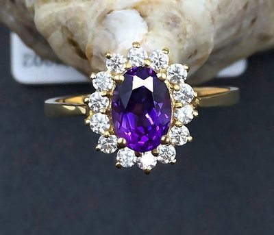 【紫水晶戒指】18K金天然紫水晶戒指 優雅璀璨永恆典藏