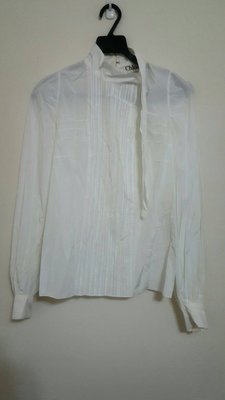 [ MJ古著vintage ] Chloe 白色長袖襯衫 時尚 精品 質感 名牌 小版女裝 20160720