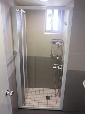 【奧斯卡衛浴】乾溼分離 白框式單折門PS板淋浴拉門 含丈量、安裝