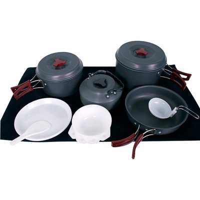 【犀牛 RHINO】K-4 四人鋁合金套鍋 調理鍋 咖啡壺 茶壺 餐盤 碗 匙 K4