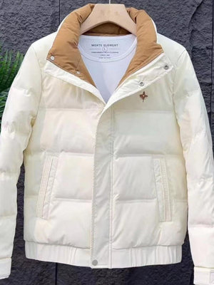 冬季韓版保暖羽絨服男白色短款男士潮流冬裝外套輕薄立領流行夾克-木初伽野