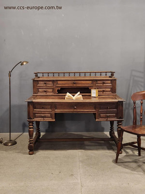 19世紀 法國 溫潤老橡木 可加大桌面 個性 實木雕刻 書桌 古董桌 櫃台  t0436 【卡卡頌 歐洲古董】✬