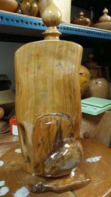 ^_^木製工作坊 ~台灣檜木重油味造型花瓶****F273