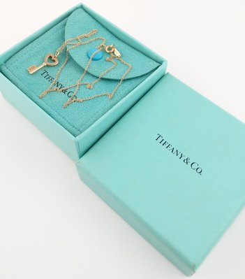(可缐上無息分期刷卡)Tiffany&amp;Co項鍊 18k玫瑰金 750 練長41公分 墬尺寸1.8x0.68cm 不含圈圈