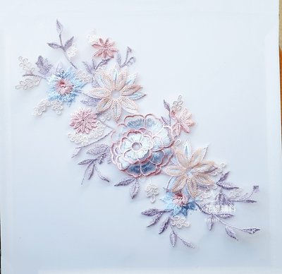 《iAsa愛莎の》手作材料✂彩色立體釘珠亮片蕾絲花朵貼花婚紗手工DIY貼片服裝裝飾配件材料