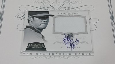 美國職棒 MLB 2012 國寶 陳偉殷 新人簽名球衣卡 (限量99張)