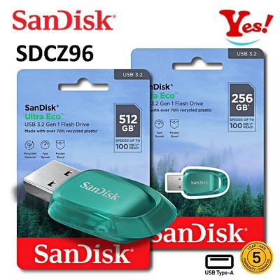 【Yes！公司貨】SanDisk Ultra Eco CZ96 100MB 512G 512GB USB 3.2 隨身碟