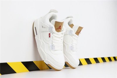 Levis x Air Jordan 4 “White”休閒運動 籃球鞋 AO2571-100 男鞋