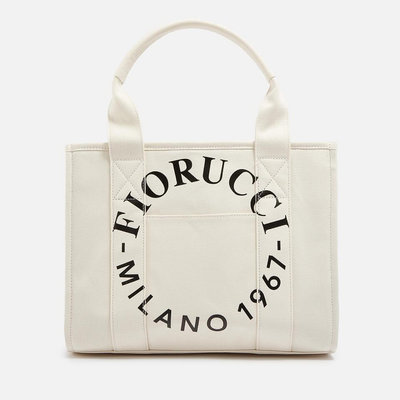 代購Fiorucci Milano Stamp Cotton-Canvas Tote Bag時尚基本款方型手提托特包