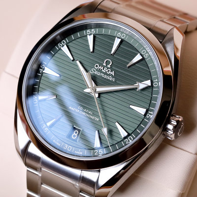 現貨 OMEGA  歐米茄 手錶 22010412110001 AQUA TERRA 綠面盤 機械錶 41mm 橄欖綠