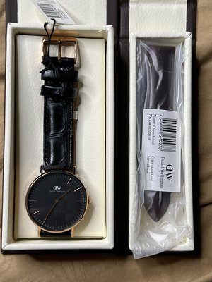 官網真品台灣發貨 DW Daniel Wellington 36MM 鱷魚皮壓紋 男錶 女錶 手錶 腕錶-B2-54