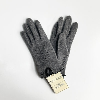 美國百分百【全新真品】Ralph Lauren 手套 配件 防風 透氣 RL 防寒 女款 針織 灰色 AV42