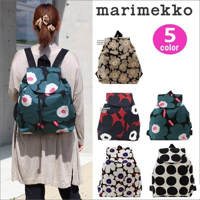 *日本代購*日本妹妹很愛的芬蘭品牌marimekkoマリメッコ強烈色彩個性大花圖紋帆布材質大容量後背包*日本直送免運費