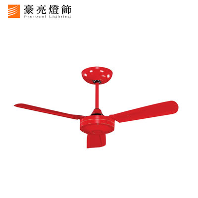 【豪亮燈飾】36吋 現代工業風鐵葉扇/炫紅色/牆控(21147)~台灣製造 吊扇燈 吊扇