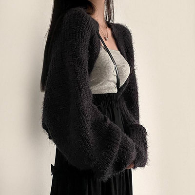 mistletoe 韓國保暖毛衣外套慵懶寬鬆針織小外套 針織披肩 短版外套 針織外套 x (滿599元免運)
