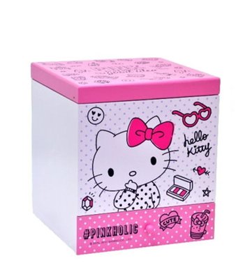 Hello Kitty 美妝化妝鏡盒，置物櫃/收納櫃/收納盒/抽屜收納盒/木製櫃/木製收納櫃/收，X射線【C991704】