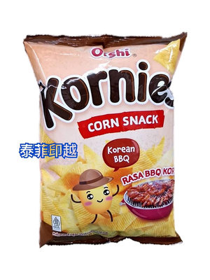 {泰菲印越} 印尼 oishi Kornies corn snack  韓式烤肉風味玉米脆片 韓式烤肉脆片 60克