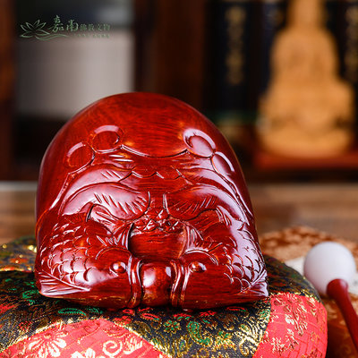 嘉南佛教文物-紅木木魚-雙魚(3寸)