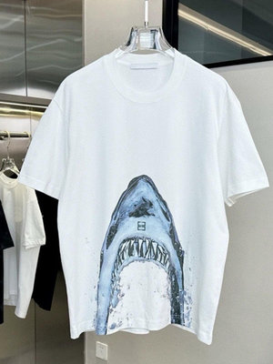 熱銷#Givenchy男士圓領短袖鯊魚印花t恤男女同款夏季潮牌高級感個