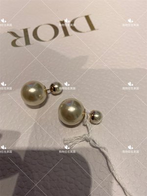Dior迪奧22新款購物狂英國 女士圓形雙珍珠耳釘耳環·美妝精品小屋