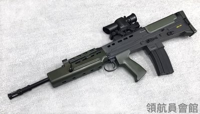 【領航員會館】台灣製造HFC塑膠L85拉一打一空氣槍手拉SA90狙擊鏡倍鏡軍綠色長槍步槍卡賓槍BB槍玩具槍小朋友英軍瞄具