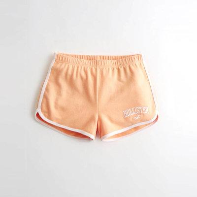 【HOLLISTER Co.】【零碼S】HC女短棉褲白邊白字橘 F02220707-16