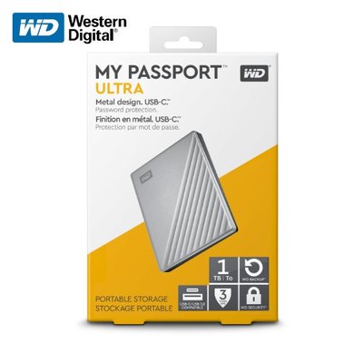 [保固公司貨]威騰 WD My Passport Ultra 2.5吋行動硬碟 銀色(WD-MYPTU-S-1TB)