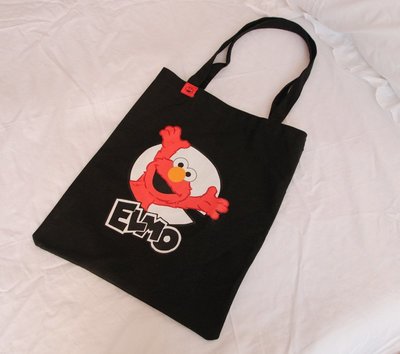 ［現貨］卡通 芝麻街 Sesame Street Elmo 艾蒙 加厚 單肩 帆布包 環保袋 側背包 學生包 生日禮物