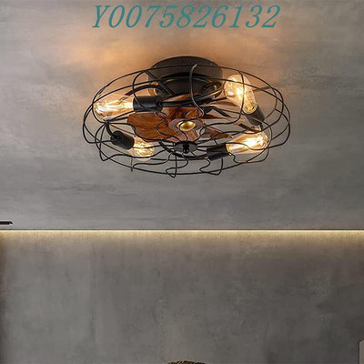 110V美式新款臥室隱形吸頂燈 餐廳房間風扇燈吊扇燈