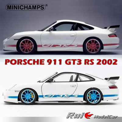 收藏模型車 車模型 預1:18迷你切保時捷Porsche 911 GT3 RS 2002合金仿真汽車模型