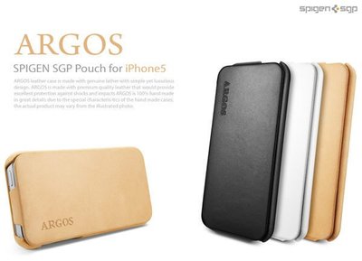 【3C共和國】 SGP ARGOS iPhone 5/5S 下掀式 手工牛皮皮套 保護套 白色現貨