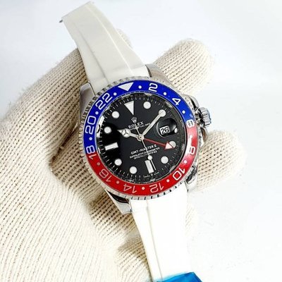 現貨熱銷-Rolex GMT-MASTER II 男士手錶超豪華典雅的橡膠錶帶 Rolex GMT R005