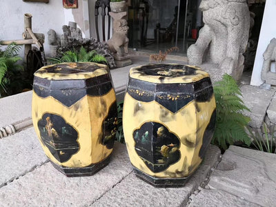 （二手）-幾十年彩繪茶桶品相 古玩 木雕 擺件【洛陽虎】285