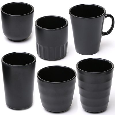 密胺塑料餐廳水杯飯店餐飲商用燒烤火鍋店杯子黑色樹脂茶杯塑料杯