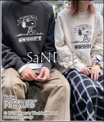 SaNDoN x『PAGE BOY』秋冬新品 OVERSIZE男女都可以著用 史奴比聯名系列大學T SLY 211120