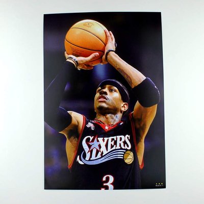 【預購】-NBA全明星籃球球星 阿倫 艾弗森 A.I小艾《海報》 42公分*29公分(一套8張) 房間裝飾生日禮物hb0211