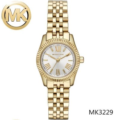 正品Michael Kors女士手錶明星同款羅馬字銀色 玫瑰金 金色 石英錶MK3229/28 3230
