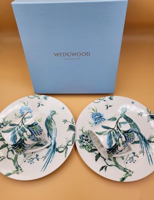 盒裝wedgwood翠玉鳳凰馬克杯點心盤組二杯二盤