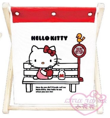 ♥小公主日本精品♥hello kitty凱蒂貓坐姿長椅圖案木製收納掛袋架收納袋架收納架-紅色款~預(3)