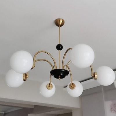 現代輕奢玻璃球吊燈vintage簡約法式餐廳客廳臥室燈北歐中古燈具