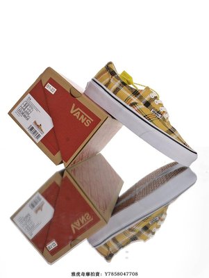 Vans Authentic Era"Scotland"4“帆布蘇格蘭黃黑紅白條紋”滑板鞋　VN0A38EMVK02