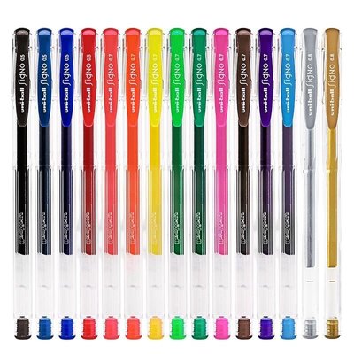 熱銷  日本三菱彩色中性筆學生用UM100水筆彩色筆做筆記專用筆多色手賬筆少女心的筆彩筆一套UNIBALL簽字筆筆芯0.