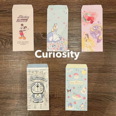 【Curiosity】正版授權 日本製 米奇 愛麗絲 公主 哆啦A夢 三麗鷗大集合 新年紅包袋(6入) $75↘59