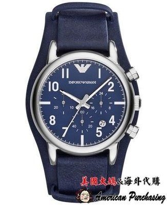潮牌 EMPORIO ARMANI 亞曼尼手錶 AR1829 經典簡約三眼計時皮帶腕錶 手錶 腕錶 海外代購-雙喜生活