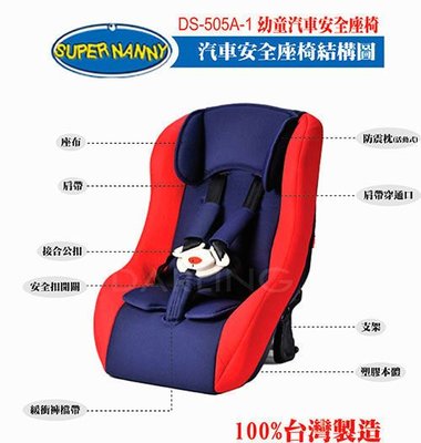 【Super Nanny】DS-505超級奶媽五點式固定兒童汽車安全座椅/法拉利紅幼童汽車安全座椅