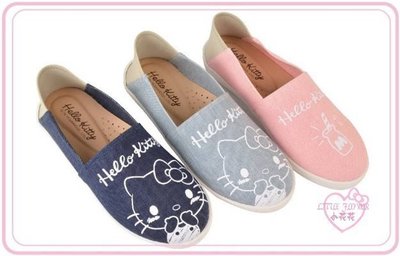 ♥小公主日本精品♥Hello Kitty帆布鞋板鞋 圖案簡單好穿搭 乳膠製鞋墊耐走舒適 出遊最佳選擇720976