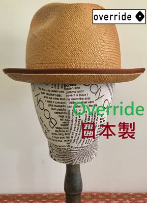 夏【Override】帽🍑藤黃色 天然草帽 日本製 全新未使用