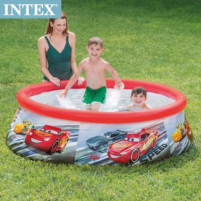 媽媽寶寶租【INTEX】CARS麥坤-簡易裝EASY SET游泳池183x51cm(880L)適用3歲+
